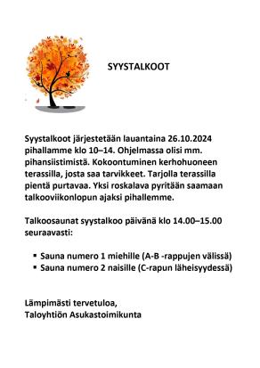 Syystalkoot 26.10.2024