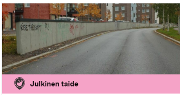 Katutaidetta Alppiruusupuiston kulmalle Katutaidetta Alppiruusupuiston kulmalle