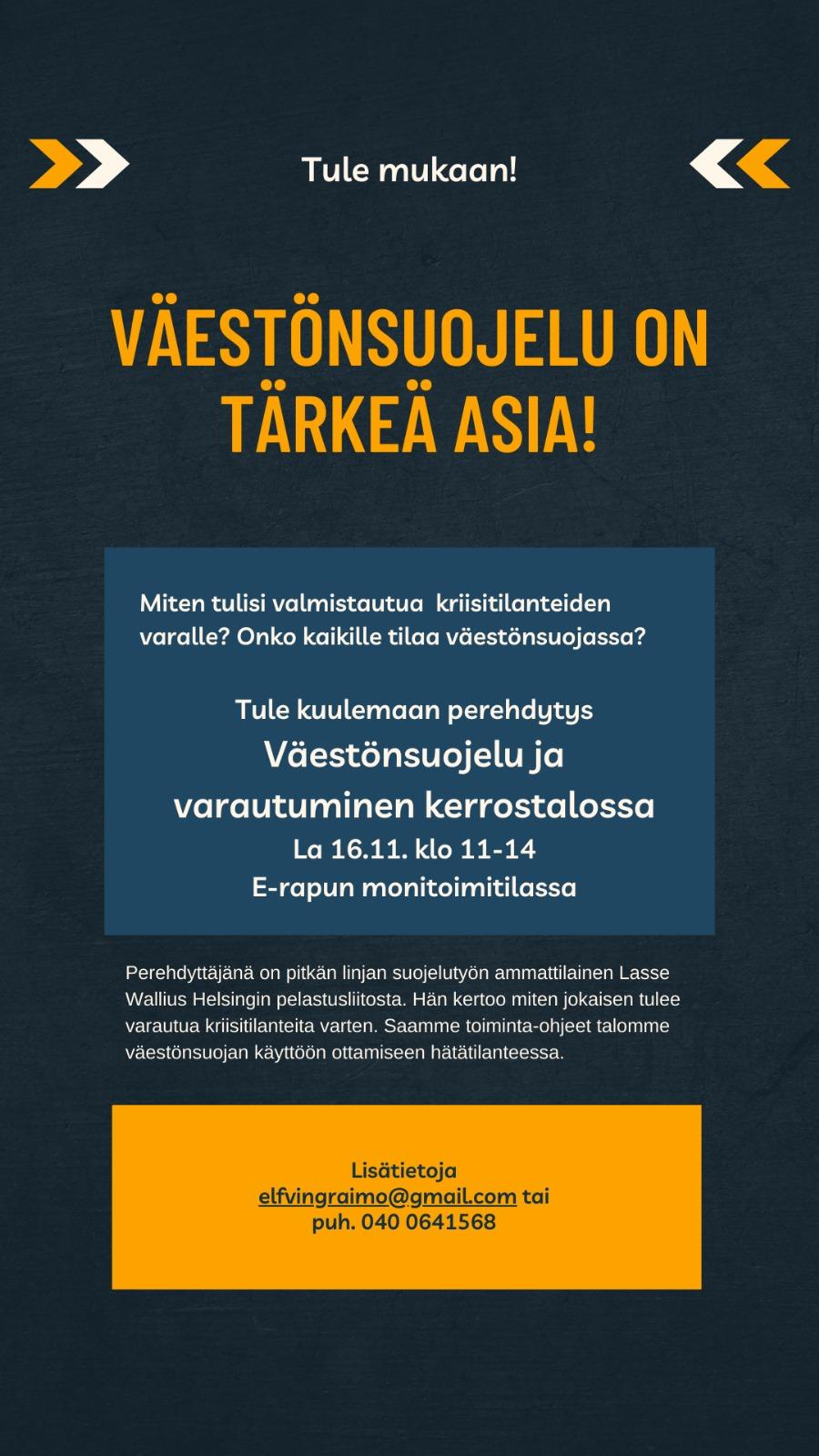 Väestösuojelu ja varautuminen kerrostalossa