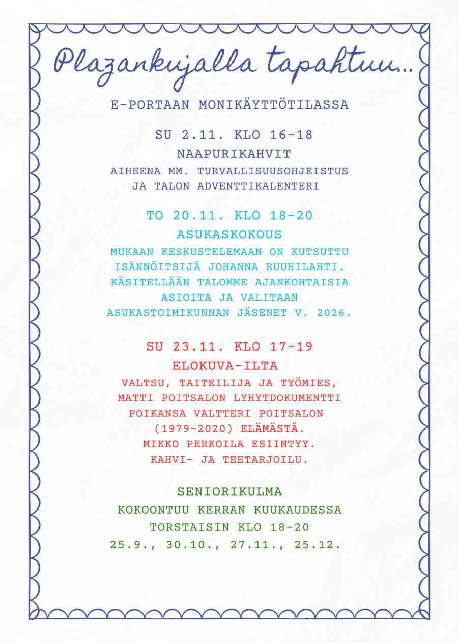 E-portaan tapahtumat
