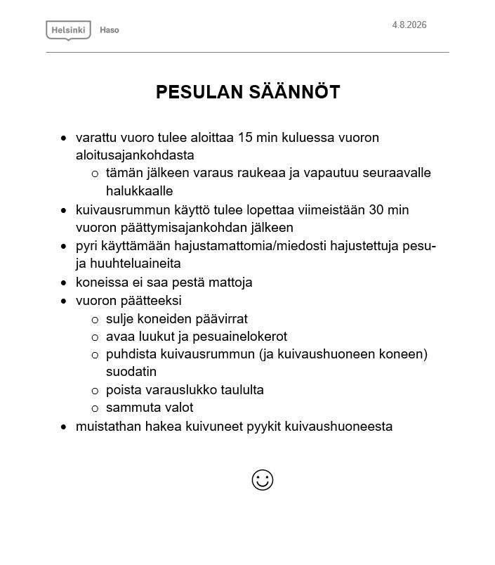 Pesulan säännöt